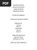 Contaminacion Del Agua en Panama Formulacion