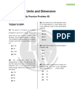 CH 32 Units and Dimension: Daily Practice Problem 02 Today'S DPP