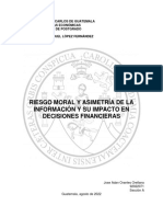 Riesgo Moral y Asimetría de La Información y Su Impacto en Decisiones Financieras