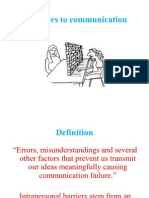 Barriers To Communication