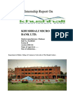 Internship Report On KBL