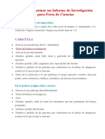 Guia para Armar Un Informe de Investigacion para Feria de Ciencias