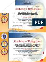 Certificate of Recognition