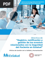 Directiva Registro, Notificación y Gestión de Eventos Relacionados Con La Seguridad Del Paciente