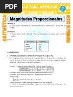 Magnitudes Proporcionales para Sexto de Primaria