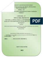 Proyecto de Investigacion 2022 Fitorremediacion