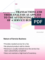 Business Transactions and Their Analysis As Applied To The Accounting Cycle of A Service Business