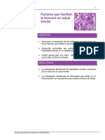 Facores Que Facilian La Atención en Salud Mental