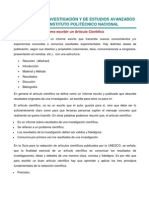 CINVESTAV Curso - Como Escribir Un Árticulo Cientifico.