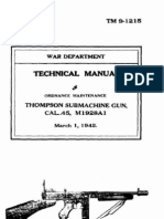 TM 9 1215 Technical Manual Ordnance Maintenance Thompson Sub Machine Gun Cal 45 M1928A1 1942