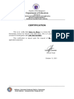 Certification of Enrolment