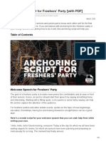 Anchoring Script For Freshers Party With PDF