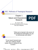 Nature and Characteristics of Research (Theological Perspective)