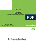 Open Class, Semana 4, Unidad 4 Formas Normales y Álgebra - P