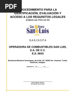 Procedimiento para Identificación de Requerimientos Legales