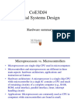 CoE3DJ4 Digital Systems Design Hardware Summary