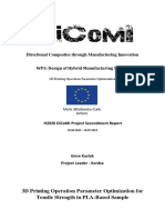 3D Printing Operation Parameter Optimization For Tensile Strength in PLA