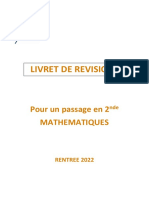 Livret de Revisions: Pour Un Passage en 2 Mathematiques