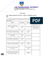 KTU-ASST (ACADEMIC) - 2025-2018 - B.tech College Transfer Notification