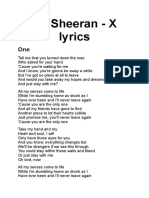 Ed Sheeran - X Lyrics