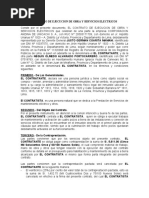 Contrato de Ejecución de Obra y Servicios Electricos