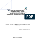 La Formación Profesional de La UBV Como Procesos Sustentado en La Utopía Revolucionaria