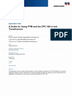 A Guide For Using PTM and The CPC 100 To Test Transformers