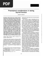 Preanalytical Considerations in Testing Thyroid Function