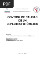 Control de Calidad de Un Espectrofotometro