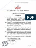 Uleam 050 Reglamento de Homologación de Asignaturas