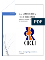 1.2 Esfericidad y Peso Especifico