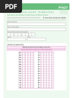 Primeira Avaliação Trimestral: Secretaria de Estado de Educação de Minas Gerais