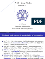 MA 106: Linear Algebra: J. K. Verma Department of Mathematics Indian Institute of Technology Bombay