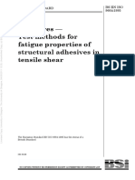 Adhesives - Test Methods For Fatigue Properties of Structural Adhesives in Tensile Shear