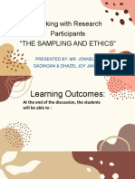 Working With Research Participants Sampling and Ethics