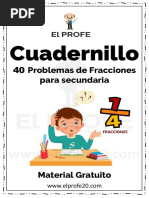 Cuadernillo Problemas de Fracciones para Secundaria