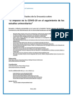 Informe de Resultados de La Encuesta Sobre: "El Impacto de La COVID-19 en El Seguimiento de Los Estudios Universitarios"