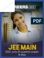 JEE Main 2022 June 25 Question Paper Keys