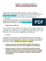 Alimentação e Nutrição