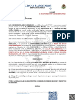 Escrito de Demanda Inicial Juicio Ejecutivo Mercantil Via Accion Directa - Pagaré