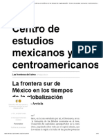 Las Fronteras Del Istmo - La Frontera Sur de México en Los Tiempos de La Globalización