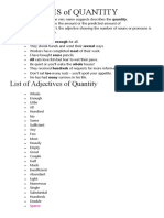 ADJECTIVES of QUANTITY