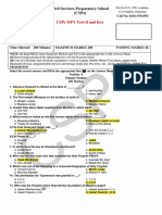 CSPs MPT Test-II and Key