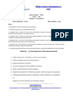 Guess Paper - 2011 Class - XII Subject - Economics Time Allowed: 3 Hrs. Max. Marks: 100