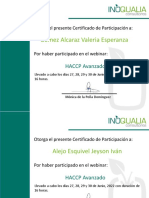 Certificados de Participación HACCP Av