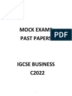 2022 Igcse Business Revision Pack Past Papers