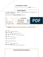 Guía #2 de Refuerzo Algebraico