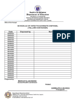 Schedule of Waste Disposal