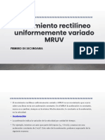 Movimiento Rectilíneo Uniformemente Variado MRUV