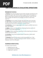 UNIT 1 - Planning & Evaluating Operations